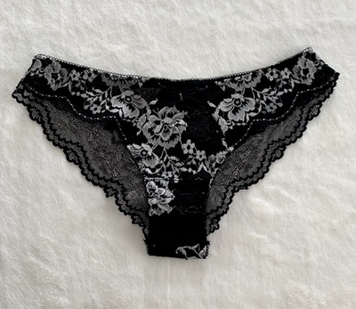 Victoria's Secret Cheekini/Petit Bikini S Black with White New - Image 1 of 4