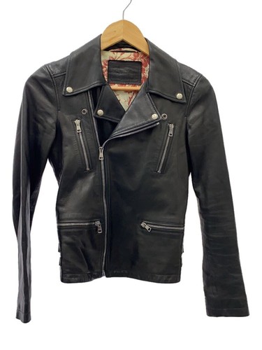 GUCCI Giacca Doppio Cavaliere Donna 36 Nero Pelle di Capra Slim Fit #EF AAA