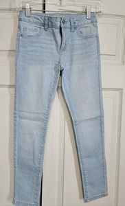 Wonder Nation Jeans 8 Girls Light Wash Skinny Mid Rise Blue Stretch - Picture 1 of 3