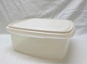 Vintage Rubbermaid Servierer Quadratisch 19 Tassen Aufbewahrung Behälter #4 Mandel Deckel - Bild 1 von 5