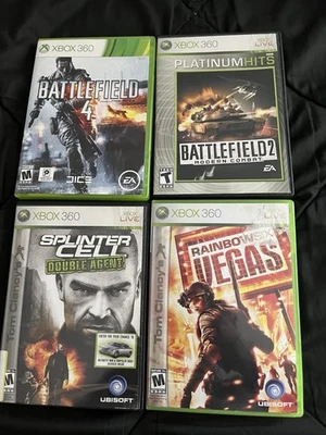 Microsoft Xbox 360 Bundle 4 Games Battlefield 2, 4, Splinter Cell, Rainbow 6 - Image 1 of 4