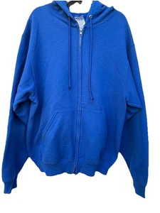 Jerzees NuBlend Men’s Hoodie Size M Blue Long Sleeves Full Zip Classic - Picture 1 of 7
