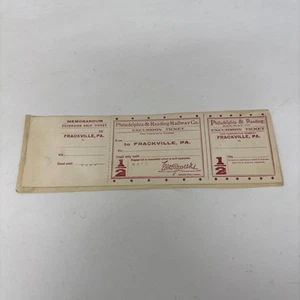 Antique Railroad Ticket Stub SAMPLE Excursion Ticket Philadelphia RR - Picture 1 of 6