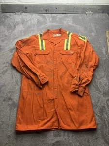Bulwark FR Shirt Mens L Large Tall Orange Long Sleeve Reflective Hi Vis 2112 - Picture 1 of 9
