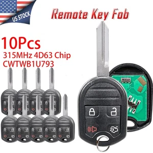10 Remote Car Key Fob 4B for Ford Mustang Edge Explorer 2011 2012 2013 2014 2015 - Picture 1 of 8