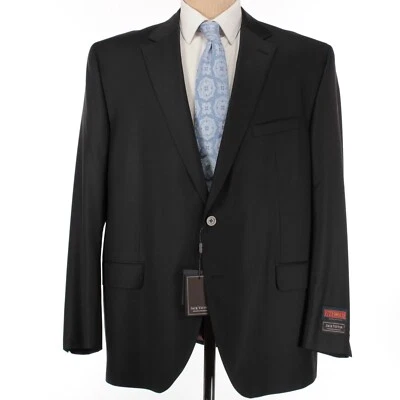 Abrigo deportivo Jack Victor nuevo con etiquetas 100 % lana Super 150s Napoli talla US 50R negro liso Foto 1 de 4