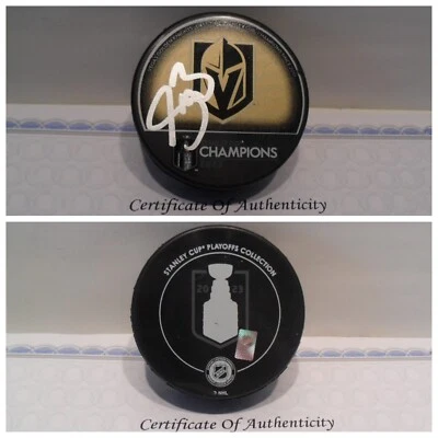 Sean Burke Signed Vegas Golden Knights Puck COA 2023 Stanley Cup Champions Puck — 第 1/3 张图片