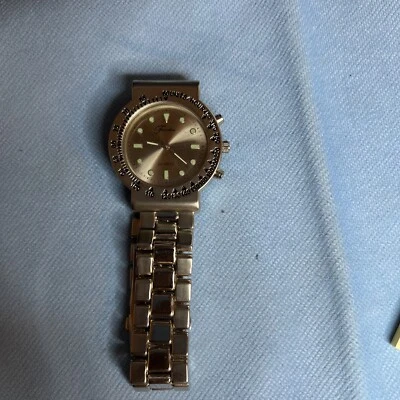 Reloj Fondini Hombre Tono Plateado Cuenta Regresiva Cronógrafo Bisel Batería Nueva 40mm Foto 1 de 4