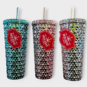 Holiday Time 26-Ounce Acrylic Iridescent Double Wall Tumblers BPA-Free Brand NEW - Picture 1 of 14