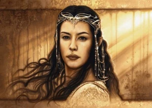 Arwen Undómiel Evenstar Rivendell Elfe Liv Tyler Sepia Portrait Fine Art Giclée - Bild 1 von 1