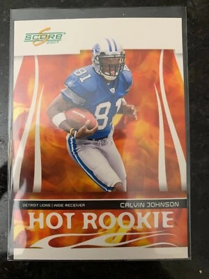 2007 SCORE HOT ROOKIE RC #HR-5 CALVIN JOHNSON LIONS H.O.F NM-MT FOOTBALL ROOKIE! - Image 1 of 2