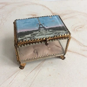 Antique Paris Eiffel Tower Souvenir Reliquary Jewelry Box 1900 - Picture 1 of 7