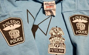 Toledo Ohio Police Tee T-Shirt Badge Shoulder Patches Uniform Silkscreen Youth S - Picture 1 of 3