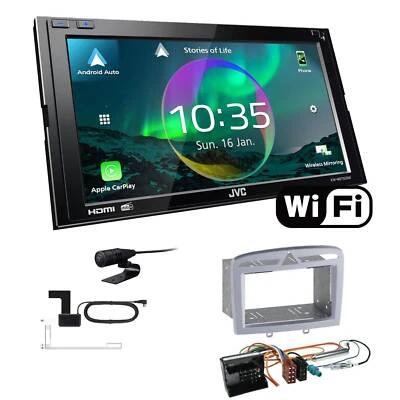 JVC Autoradio WiFi Apple CarPlay DAB+ für Peugeot 308 Facelift 2009-2013 silber - Bild 1 von 4