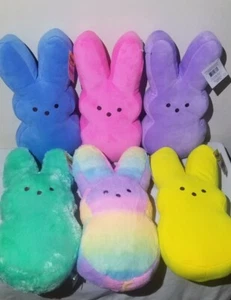 2022 Peeps Bunny 17in Plush Set of 6 Colors NWT - Picture 1 of 4