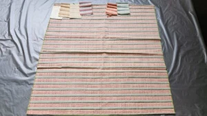 brunschwig fils 100% Cotton Fabric Sample- Aqua/Pink Stripe-26"x26"-h0923 - Picture 1 of 4