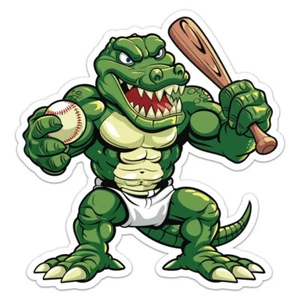 Angry Baseball Alligator - Auto Autoaufkleber Vinyl Aufkleber - Bild 1 von 6