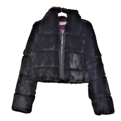 RARO Abrigo Chaqueta De Colección Y2K Rocawear Piel De Conejo Auténtico Pequeño Estrás Cremallera Foto 1 de 4