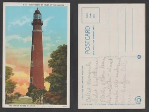 Indian Rivers Florida Postcard Lighthouse at Inlet of the Halifax Unused - Bild 1 von 3