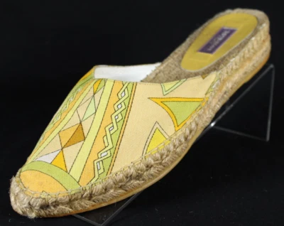 Alpargata plana EMILIO PUCCI multi amarilla geométrica de lona y yute 39 Foto 1 de 4