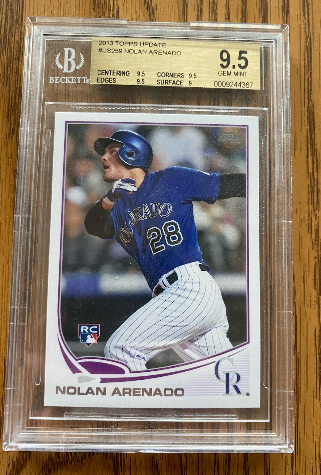 2013 Topps Update Nolan Arenado RC #US259 Rookie BGS 9.5 Gem