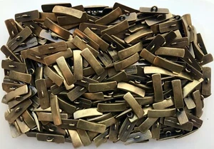 Buttons 28mm x 8mm Rectangular Aged Antique Brass Metal Shank Large Button (L11) - Picture 1 of 24