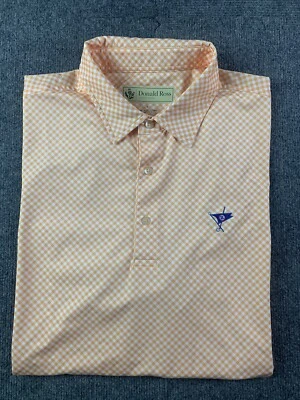Donald Ross Mens Short Sleeve Golf Polo Shirt Size Orange/White - Image 1 of 4