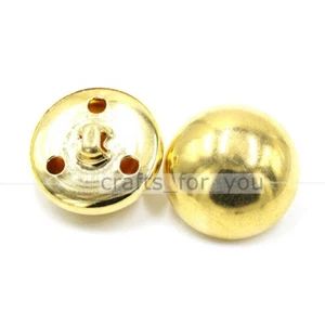 10PCS 15MM-25MM METAL SHANK BUTTONS ROUND DOMED COPPER CLOTHING BAG CRAFT SEWING - Picture 1 of 13