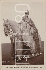MISS GLADYS MANN, AS "LADY GODIVA" 1919 COVENTRY - ATTRICE - CARTOLINA D' EPOCA - Picture 1 of 1