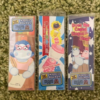NEW WITH CODE- LOT OF 3 WEBKINZ MAGNETIC BOOK MARKS- DISCONTINUED - Image 1 of 2