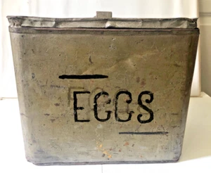 Antique metal shipping box for 6 dozen eggs Shows to Akron OH from RFD address - Picture 1 of 12