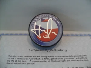 Martin Hanzal Autographed Signed Czech Republic Puck COA  - Arizona Coyotes - Picture 1 of 1