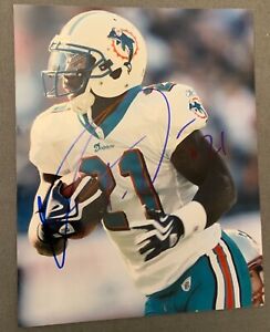 VONTAE DAVIS SIGNED 8X10 PHOTO MIAMI DOLPHINS AUTOGRAPH COLTS BILLS ILLINOIS COA