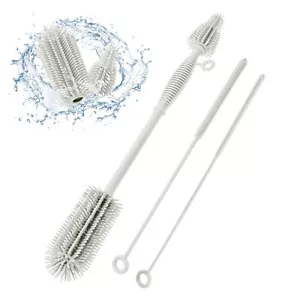 Baby Bottle Brush and Straw Cleaner Brush Set, Double-Ended Soft Silicone Brush - Picture 1 of 9