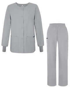 Adar Universal Women's Scrub Set - Warm-Up Scrub Jacket Elastic Pull-On Pants - Picture 1 of 133