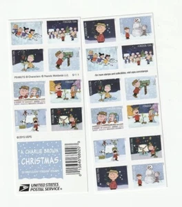 CHARLIE BROWN Peanuts CHRISTMAS Booklet of 20 Forever Stamps - Picture 1 of 1