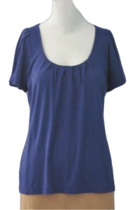 BANANA REPUBLIC Size XS Stretch Purple Short Sleeves Round Neck Blouse - Foto 1 di 4