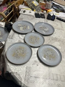 Set of 5 Denby Pottery Reflections Stoneware Plates Made in England A/F - Picture 1 of 10