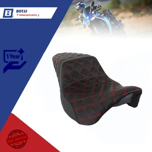 Step-Up Seat For Touring Road King Electra Street Glide Red Lattice Stitch US - Picture 1 of 15