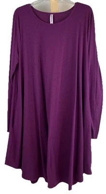Xenana первоклассный женщин фиолетовый длинным рукавом вязаное платье плюс размер 3 X - Изображение 1 из 4