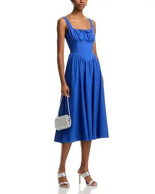 Vestido midi AQUA frente amarrada - Azul - G - Imagem 1 de 4