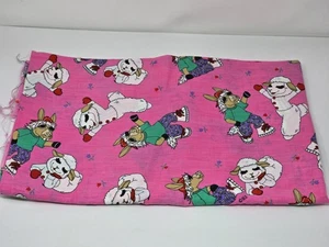 Pink Lamb Chop & Charlie Horse Fabric Shari Lewis 48" x 72" 1994 Fabric - Picture 1 of 3