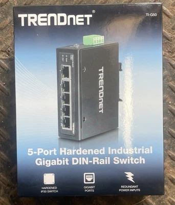 TRENDnet TI-G50 5 port Hardened Industrial Gigabit Switch IP30 DIN Rail Mount  - Image 1 of 2
