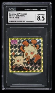 1998 Topsun Sticker Set Mankey & Primeape CGC 8.5 Japanese #056-57 Prism Holo - Picture 1 of 2