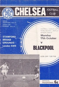 1966 1967 Chelsea v Blackpool LEAGUE CUP - Picture 1 of 1
