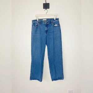 Abercrombie & Fitch Curve Love Blue Baggy Low Rise Jeans Size 12/31 - Picture 1 of 5