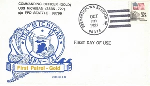 29 Oct 1983 Naval Cover, First Patrol - Gold, USS Michigan SSBN-727 - Picture 1 of 2