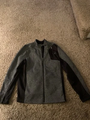 Mens Spyder Full Zip Jacket Solid Gray Black  Lined Size Large L - Image 1 of 3