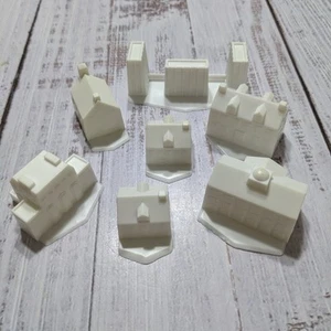 7 White Buildings Complete for Game of Life 1985 Replacement Part - Picture 1 of 2