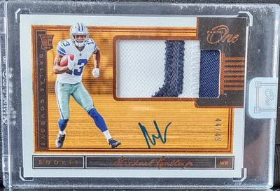 2018 Panini One Encased Michael Gallup RC Auto Patch #ed 44/49 #22 Dallas (jc) - Image 1 of 2